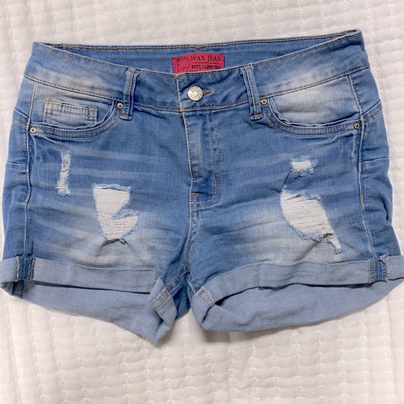 Wax Jean Pants - Wax Jean Denim Shorts Bum Lifting Size M